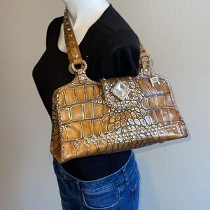 Raviani Croc Embossed Satchel